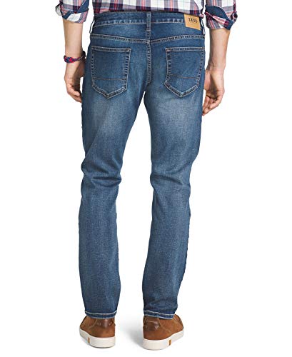 IZOD Men's Comfort Stretch Straight Fit Jean, Mavericks Blue, 38x34