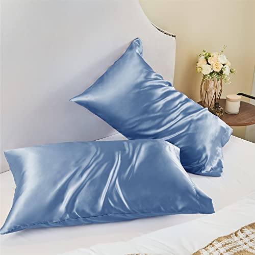 BEDELITE Satin Pillowcase for Hair and Skin, Super Soft and Cooling Similar to Silk Pillow Cases 2 Pack with Envelope Closure, Gift for Women Men(20"x30" Queen Size, Ivory)