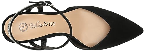 Bella Vita Women's Katriana Pump, Black Suede Leather, 7 Wide
