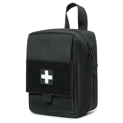 Tactical Molle EMT Pouch Ifak Pouch Medical First Aid Pouch Bag (Black)