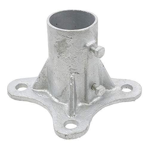 Plum Fittings 2 1/2" Posts (2 3/8" OD) Floor Flange w/ 2 Set Screws (Chain Link Fencing or Steel Round Posts)