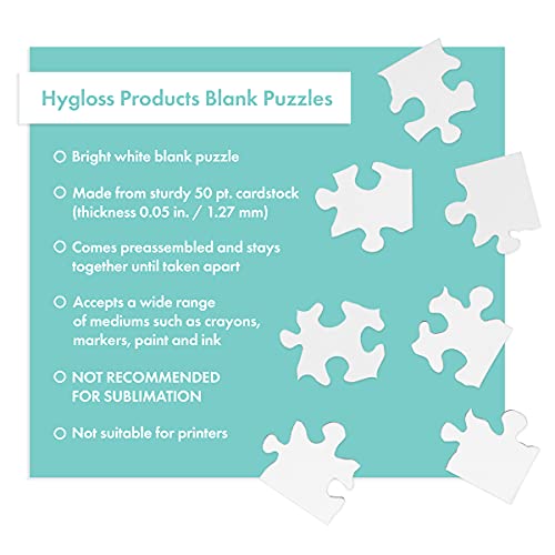 8 Blank Jigsaw Puzzles with Envelopes – 5.5 x 8 Inch, 12 Pieces Each – Hygloss DYI Party invites, Perfect for Decorating, Kids' Activities, Arts & Crafts or Party Favors