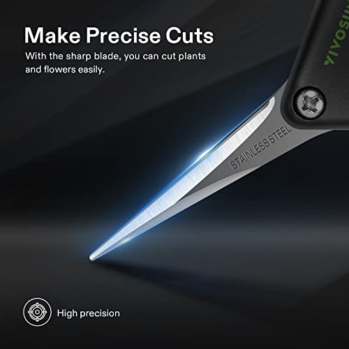 VIVOSUN 2-Pack Gardening Scissors 6.5 Inch Hand Pruner Pruning Shear with Straight Stailess Steel Blades, Black and Green