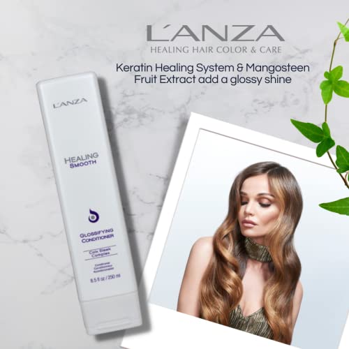 L'ANZA Healing Smooth Glossifying Conditioner, Nourishes, Repairs, and Boosts Hair Shine and Strength for a Perfect Silky-Smooth, Frizz-free Look (8.5 Fl Oz)