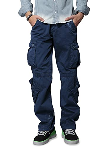 Men's Casual Camo Cargo Work Pants with 8 Pockets Army Military Combat Hiking Camo 169 Size 30
