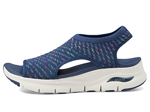 Skechers Women's Arch FIT-Catchy Wave, Navy Multi, 5