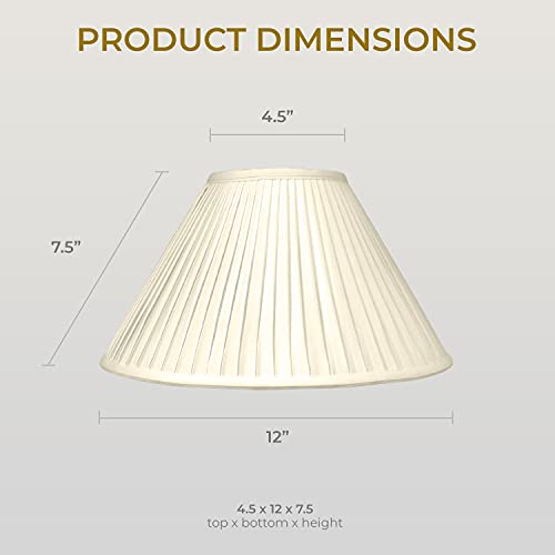 Royal Designs "Coolie Empire Side Pleat Basic Lamp Shade, Beige, 4.5"" x 12"" x 7.5""" (BS-727-12BG)