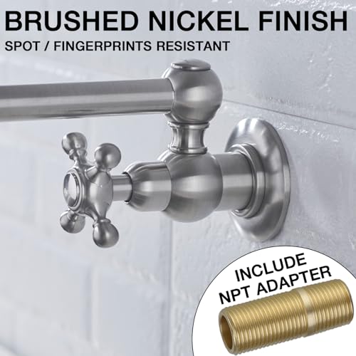 TRUSTMI Pot Filler Kitchen Sink Faucet, Brass Wall Mount Pot Filler Faucet with Double Joint Swing Arm, Brushed Gold