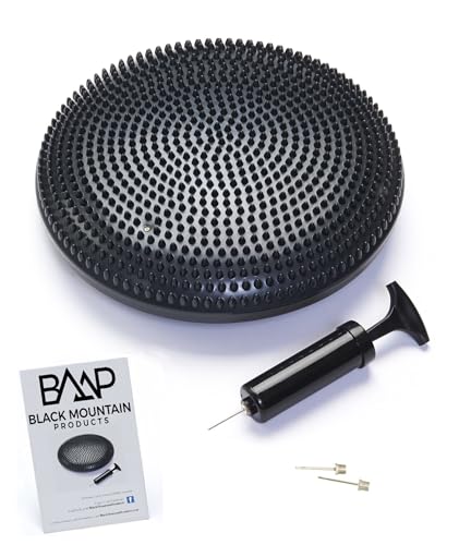 Black Mountain Products Exercise Balance Stability Disc with Hand Pump, Black, 13 inch diameter