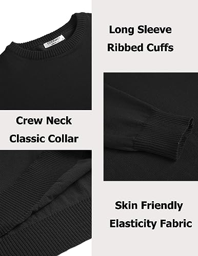 COOFANDY Men Casual Crew Neck Sweater Ribbed Knit Slim Fit Long Sleeve Pullover Top