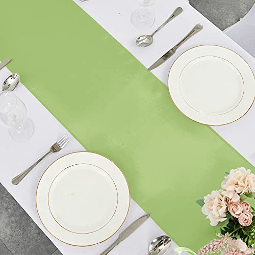 10-Pack Yellow Satin Table Runner 12 x 108 Inch Long Bright and Smooth Silk Fabric Table Runner for Wedding Banquet Birthday Party Decoration