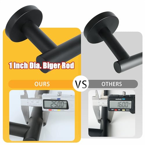 Alise Bath Towel Bar,Black Towel Holder Towel Racks for Bathroom Lavatory,12 Inch SUS304 Stainless Steel Towel Hanger Wall Mount Towel Rail,Matte Black GYT2530-B
