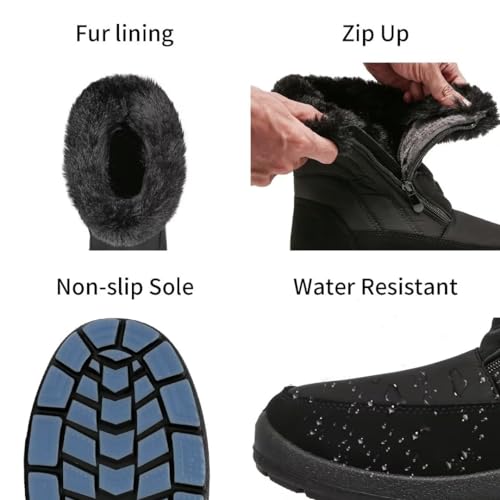 Cheval Winter Snow Boots for Women, Fur Lined Warm Mid Calf Booties, Outdoor Anti-slip Waterproof Comfortable Short Boot, Botas De Invierno Para Mujert