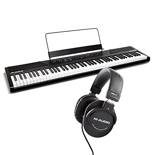 Alesis Recital – 88 Key Digital Piano Keyboard with Semi Weighted Keys, 2x20W Speakers, 5 Voices, Split, Layer and Lesson Mode, FX and Piano Lessons