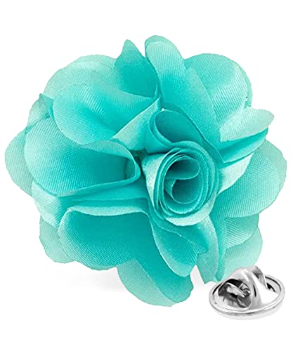 Vittorio Vico Men's Formal Solid Color Flower Lapel Pin - Brooch, Boutonniere for Men (Peach)
