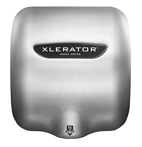 XLERATOR XL-SBX Automatic High Speed Hand Dryer with Brushed Stainless Steel Cover and 1.1 Noise Reduction Nozzle, 5.5 A, 277 V