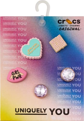 Crocs Unisex-Adult Jibbitz Girly Bling Multi Pack, Gold Shoe Charms, Celebrate Women, 5 Pack