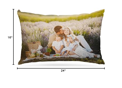 GagetElec Custom Throw Pillows with Picture,Personalized Bed Pillows with Photo Prints,(16 Inch X 24 Inch, 1 Pack Pillow Case) Custom Couple Gifts,Two-Sides Design Printed