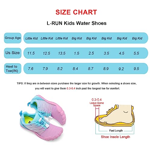 Kids Water Sports Shoes Boys Girls Outdoor Walking Sneaker Swim Shoes Grey M US 12.5 Little Kid=EU31