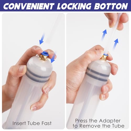 ExtreSpo 200CC Fluid Extractor, Fluid Syringe Pump, Oil Extractor for Cars/Ships/Engines/Lawn Mowers Fluid Extraction and Filling, with 2 Transparent Hose