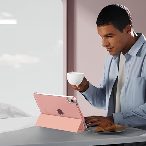 MoKo for iPad Mini 7 (A17 Pro) Generation Case 2024, iPad Mini 6 Case 2021, 8.3-inch Slim Lightweight Protective Hard Back PC Shell Stand Cover Support Touch ID, Auto Wake/Sleep, Raspberry