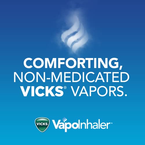 Vicks VapoInhaler, On-The-Go Portable Nasal Inhaler, Non-Medicated, with Refreshing Vapors, Menthol Scent, 2 Scented Sticks (Pack of 2)