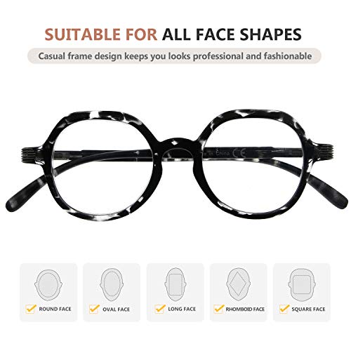 Eyekepper 4 Packing Retro Design Glasses for Women Reading - Vintage Reading Eyeglasses Small Lens Readers Men +4.00