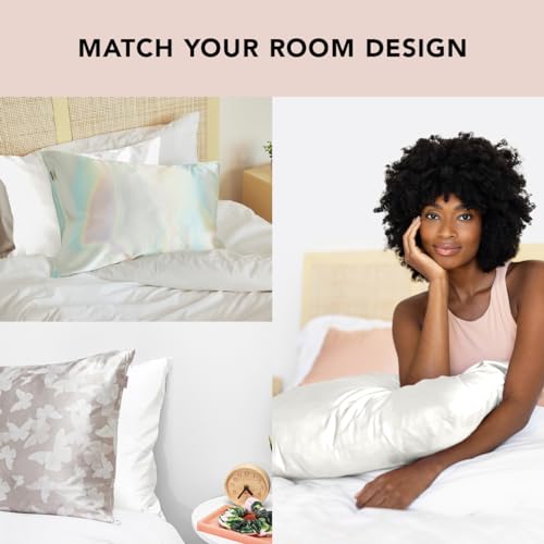 Kitsch Satin Pillowcase with Zipper for Hair & Skin, Softer Than Silk Pillow Cases Queen, Smooth Pillow Covers, Machine Washable, Wrinkle-Free, Cooling Satin Pillow Cases Standard Size 19x26 Chocolate
