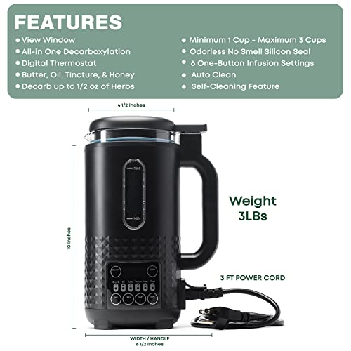 Hello High - Ultra Infuser - All in One Decarboxylator, Butter Maker and Oil Infuser Machine, Best for Herbal Infusions, Gummy Maker Machine, Easily Infuse 1-3 Cups, Available with Butter Mold