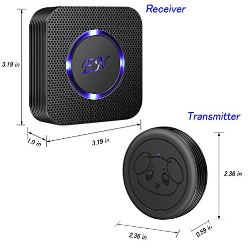 EverNary Dog Door Bell,Smart Wireless Dog Doorbells for Potty Training, Dog Bells with Waterproof Touch Button, Door Bell for Dogs to Go Outside (1 Receiver and 1 Transmitter), White