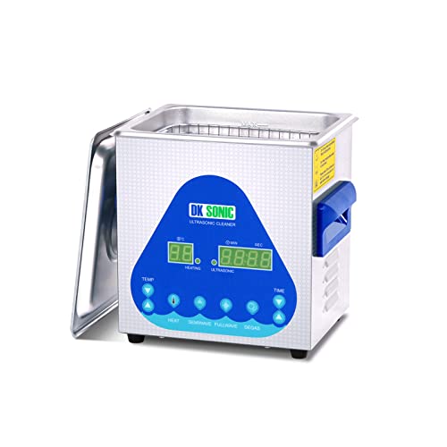 DK SONIC Ultrasonic Cleaner with Digital Timer and Basket for Coins, Small Metal Parts, Record, Circuit Board, Lab Tools (2L, 110V)