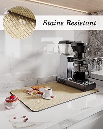 tchdio-Coffee Mat-Hide Stain Absorbent Rubber Backed Quick Drying Mat for Kitchen Counter-Coffee Bar Accessories Dish Drying Mat Fit Under Machine Pot Espresso Machine