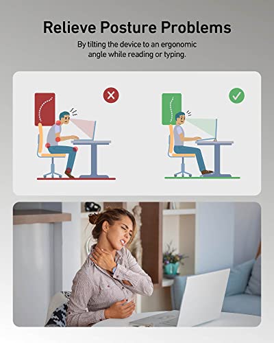 ergounion 3 in 1 Silicone Laptop Stand, Keyboard Riser for Ergonomic Typing/Reading, Portable Laptop Cooling Stand, for Home Office School and Travel, Oval Base, Bright Beige