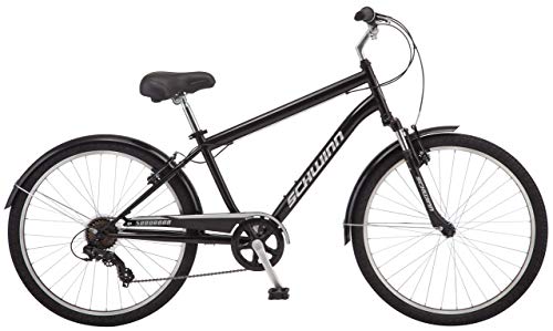 Schwinn Suburban Hybrid Bike, 26 Inch Mens and Womens Bike, 7-Speed Hybrid Bicycle, Front and Rear Linear Pull Brakes, Ergonomic Grips, Comfort Frame, Large Cushioned Seat, Fenders, Adult Bicycle