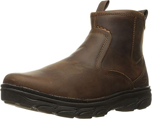 Skechers mens Relaxed Fit Resment Korver Chukka Boot, Dark Brown, 9 US