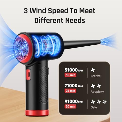 Compressed Air - Cordless Electric Air Duster, Reusable Canned Air for Computers/Electronics/Keyboards/Blaster/Laptop Dust Spray Cleaner, Powerful Air Blower with Fast USB Charging-Replace Air Can
