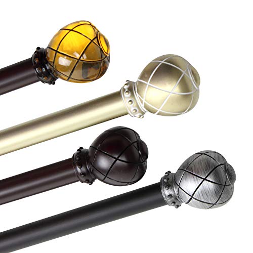 Rod Desyne Supreme Window Curtain Rod Set, 28 to 48-Inch, Black