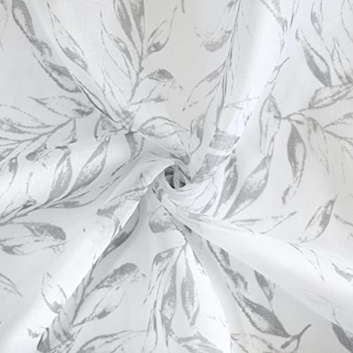 Loft Living Jennifer Sheer Botanical Print Grommet Curtain Panel 52" x 63" in Grey