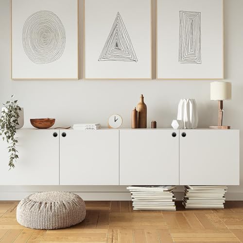 Gobrico 5 Pack 1-3/8" Black Bi-Fold Door Knobs Kitchen Cupboard Cabinet Door Pulls Handles Round Drawer Knobs