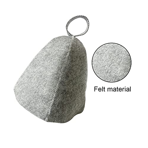 YidaSouko Sauna Hat Natural Felt Bucket Hat, Soft Sauna Cap for Hot Dry Steam Room Bath (Gray Bucket Hat)