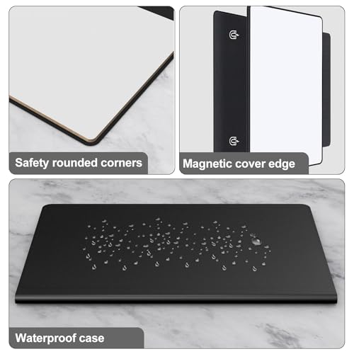 Sruchy Portable Small White Board, 11.8" x 7.8" Magnetic Dry Erase Board with Stand, Desktop Whiteboard Notebook with Pu Leather Cover,Reusable Double-Sided Wipe Board for School Office