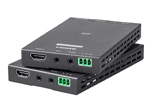 Monoprice 4K Pro HDBaseT Extender Kit, IR, 70 Meters with PoC, Over Cat6, RS232, HDCP 2.2, Black - Blackbird Series and Monoprice High Speed HDMI Cable - Certified Premium, 4K@60Hz, HDR, 18Gbps, 36AWG, YUV, 4:4:4, 2 Feet, Black - Ultra Slim Series