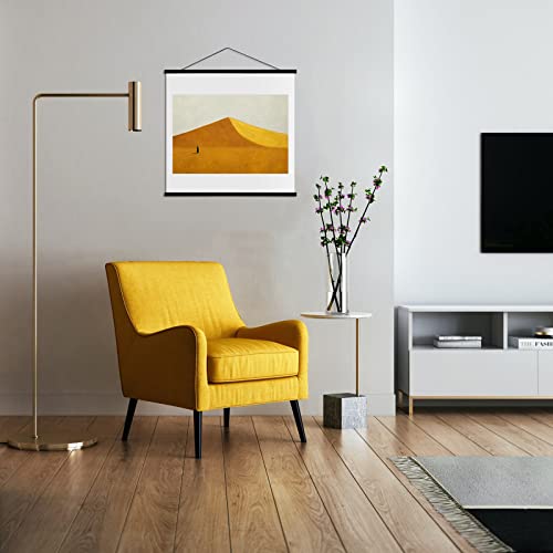 FALAMON Magnetic Poster Hanger Frame, 24x36 24x18 24x28 24x30 Solid Wood Magnetic Frame for Posters, Prints, Photos, Pictures, Maps, Scrolls, and Canvas Artwork (Grey, 24")