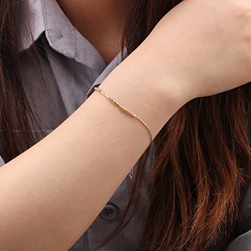 JoycuFF Blessed Morse Code Bracelets for Women Mother Daughter Friend Inspirational Motivational Encouragement Stianless Steel Jewelry Gifts Silver Bracelet