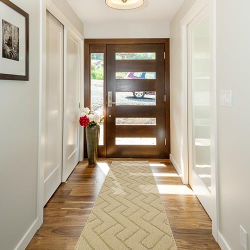 hicorfe Hallway Runner Rug,2ft x3ft Small Non Slip Rubber Bakcing Area Rug,Front Back Door Mat Washable Inside Floor Runner Mat for Entryway,Kitchen,Laundry,Patio,Bedroom(Navy Blue)