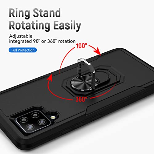 Fucozan for Samsung Galaxy A42 5G Case with Kickstand Ring Rugged Protective Military Grade Shockproof Case for Galaxy A42 5G Phone Case (Black)