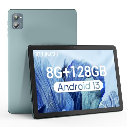 WDYQJE 10.1 Inch Android Tablet, Android 13 Tablets with 128GB+8(4+4 Expand) GB, 2.4+5G WiFi Tablet PC with FHD IPS Touch Screen, Dual 13MP+5MP Camera, Dual Stereo Speakers, Bluetooth5.0, GPS