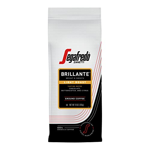Segafredo Zanetti Ground Coffee β Made with Arabica Coffee β Light Roast, Silky Smooth with Floral Notes β Blend of Colombian and Sumatran Arabicas β Bright, Medium-Bodied β Brillante, 10oz Bag