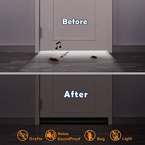 MAXTID Door Draft Stopper 36 Inch Black Adjustable Door Draft Blocker Front Door Draft Guard for Bottom of Doors Weather Stripping Door Seal Strip