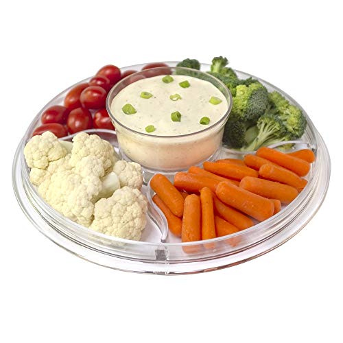Cake Stand with Dome Cover, 6-in-1 Multi-Purpose Use, Cake Stand with Lid, Serving Platter, Punch Bowl, Desert Platter and More, BPA Free